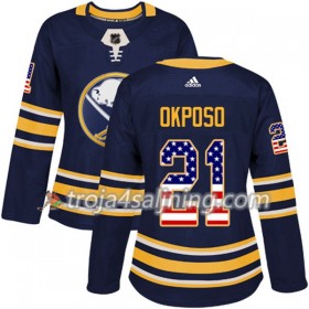 Buffalo Sabres tröja Kyle Okposo 21 Adidas 2017-2018 Marinblå USA Flag Fashion Authentic - Dame NHL Tröjor